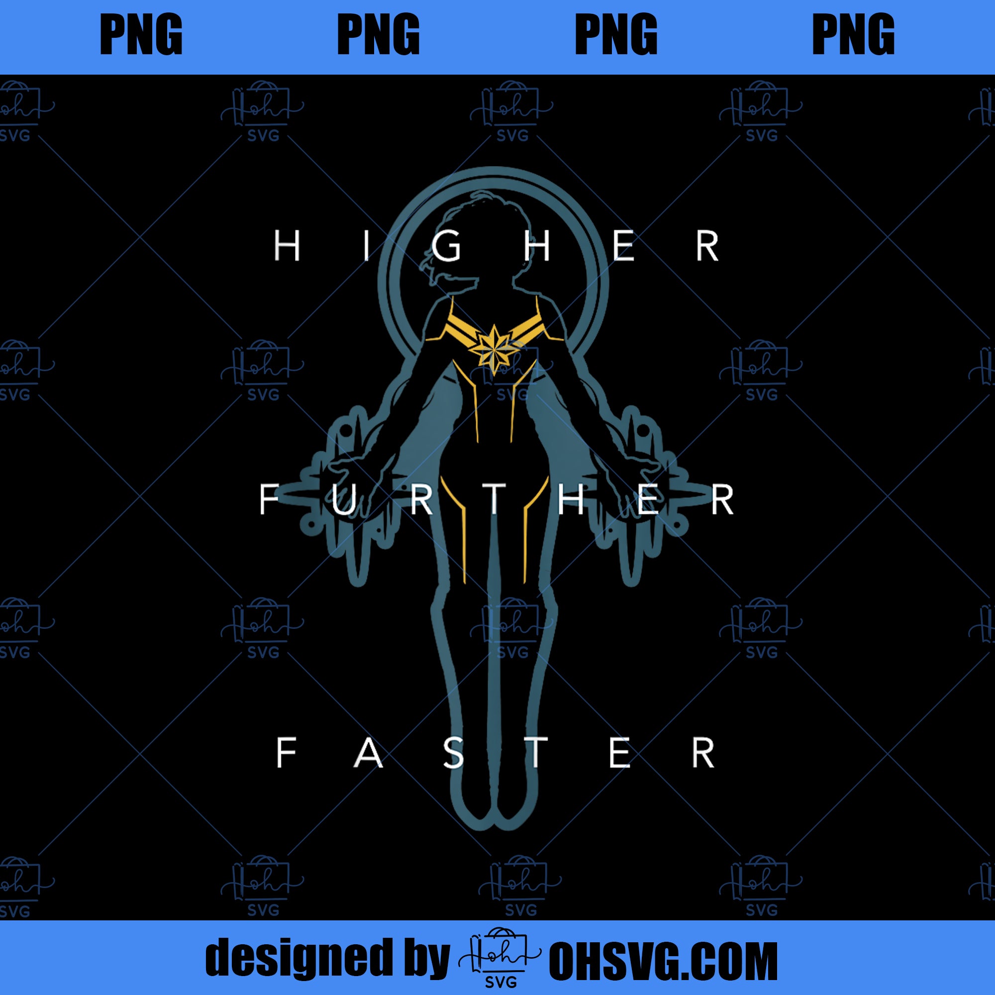 Marvel Captain Marvel Higher Further Silhouette  PNG, Marvel PNG, Captain Marvel PNG