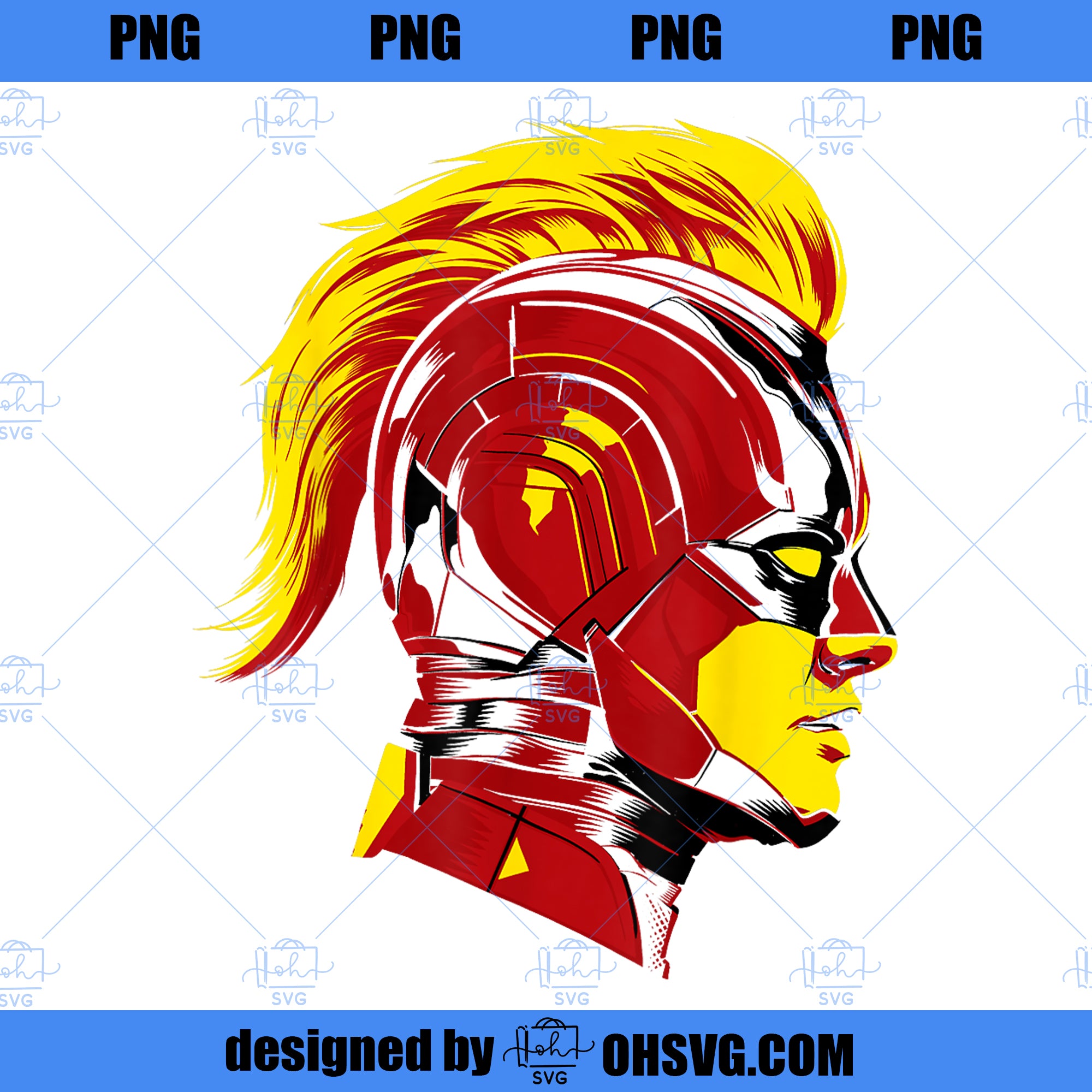 Marvel Captain Marvel Mohawk Helmet Profile  PNG, Marvel PNG, Captain Marvel PNG