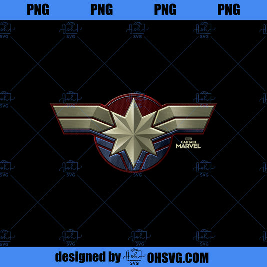 Marvel Captain Marvel Movie Chest Symbol Tee  PNG, Movies PNG, Captain Marvel PNG