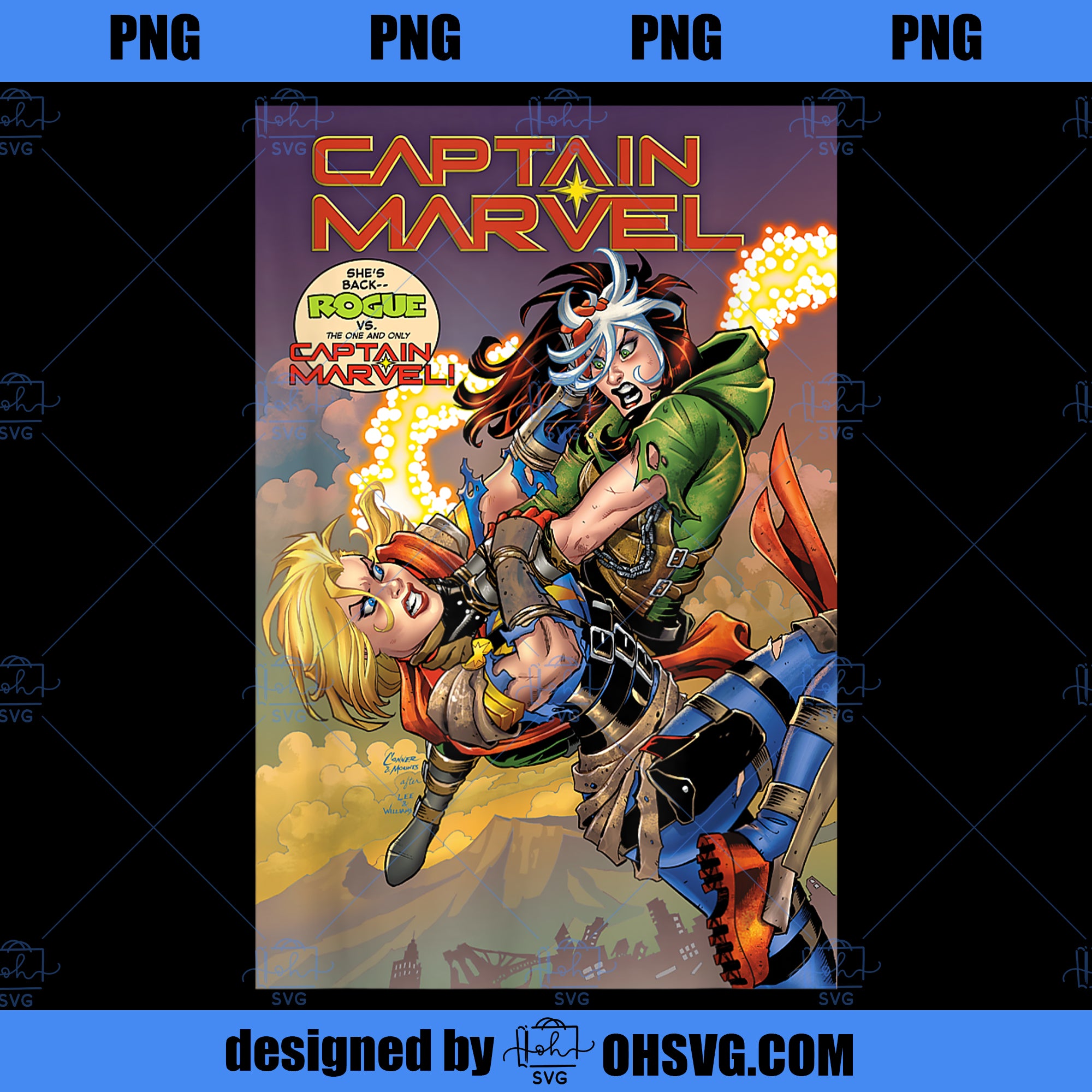 Marvel Captain Marvel Versus Rogue Revenge Comic Book Cover PNG, Marvel PNG, Captain Marvel PNG