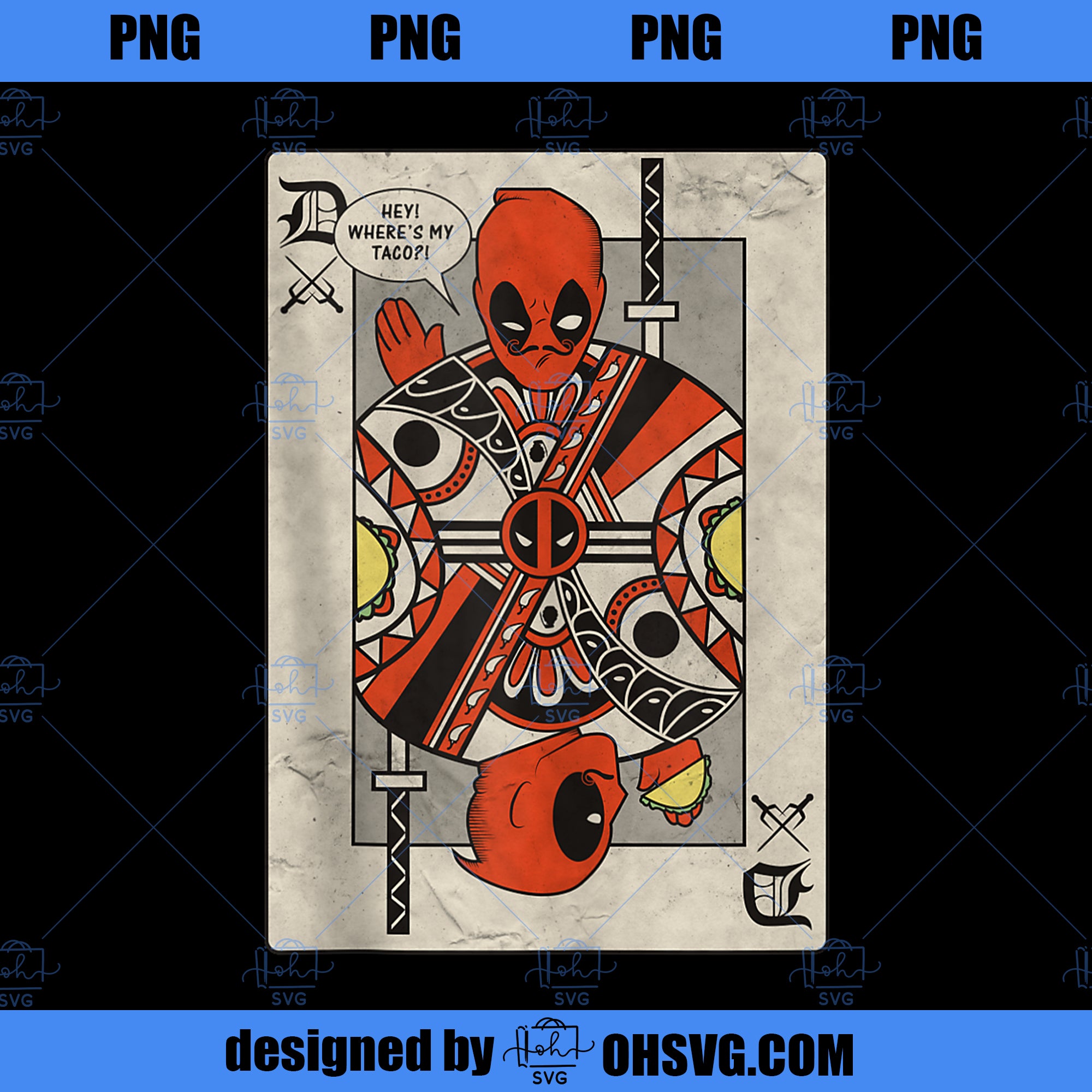 Marvel Deadpool Vintage Playing Card Portrait  PNG, Marvel PNG, Marvel Deadpool PNG