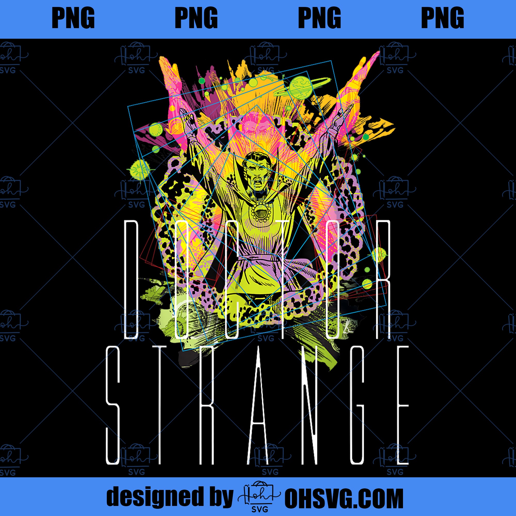 Marvel Doctor Strange Put Your Arms Up Magic Neon PNG, Marvel PNG, Marvel Doctor Strange PNG