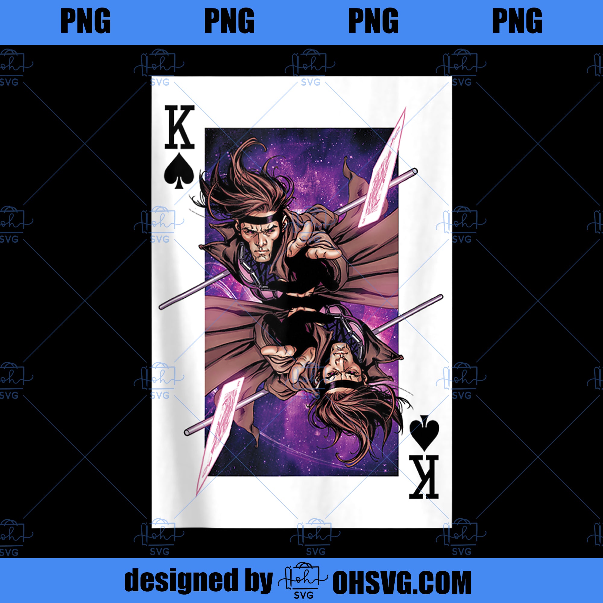 Gambit Cards Vector Marvel Gambit Staff Kings Playing Card PNG, Marvel PNG, Marvel Gambit ...