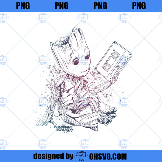 Marvel Guardians Vol 2 Groot Tape Gradient  PNG, Marvel PNG, Marvel Guardians PNG