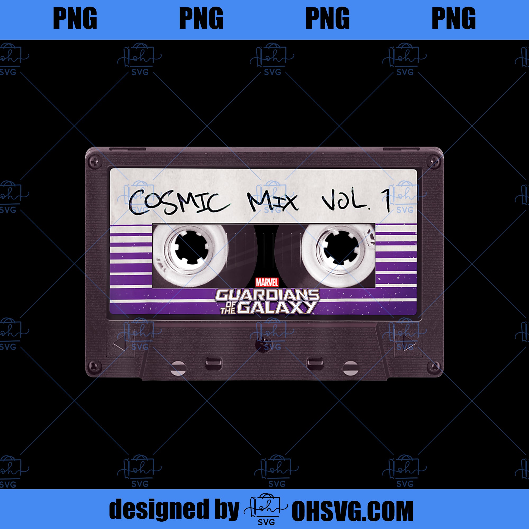 Marvel Guardians of the Galaxy Cosmic Mix Vol 1 Tape Logo PNG, Marvel PNG, Marvel Guardians PNG