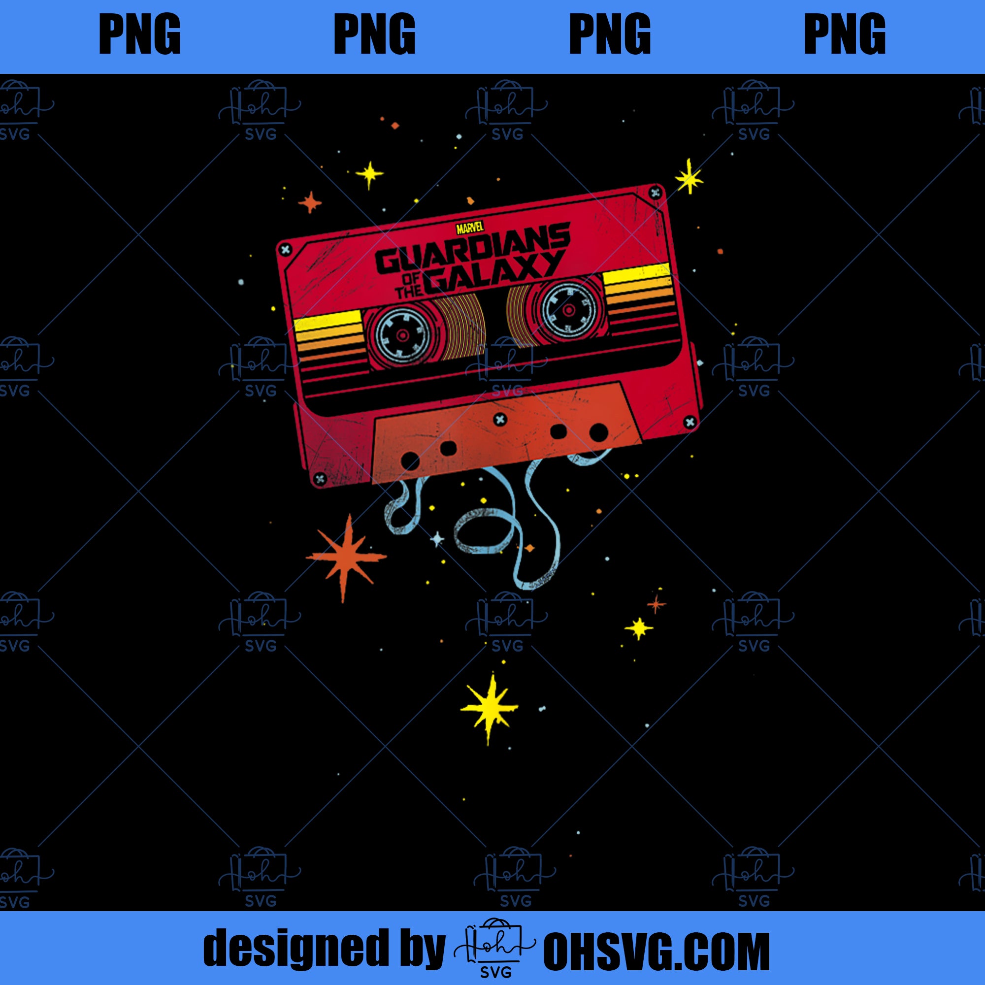 Marvel Guardians of the Galaxy Retro Cassette Tape  PNG, Marvel PNG, Marvel Guardians PNG