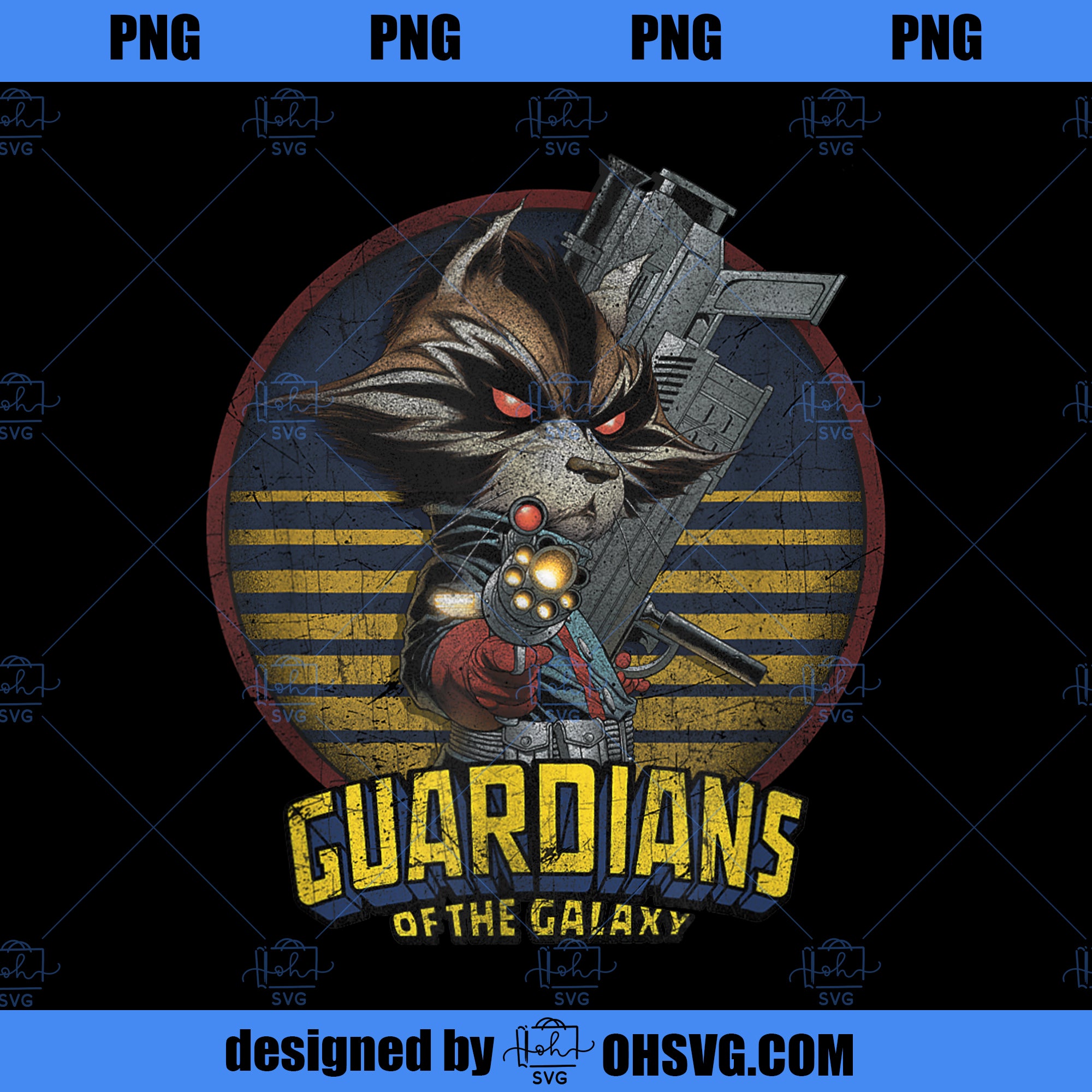 Marvel Guardians of the Galaxy Rocket Retro Metal Poster PNG, Marvel PNG, Marvel Guardians PNG