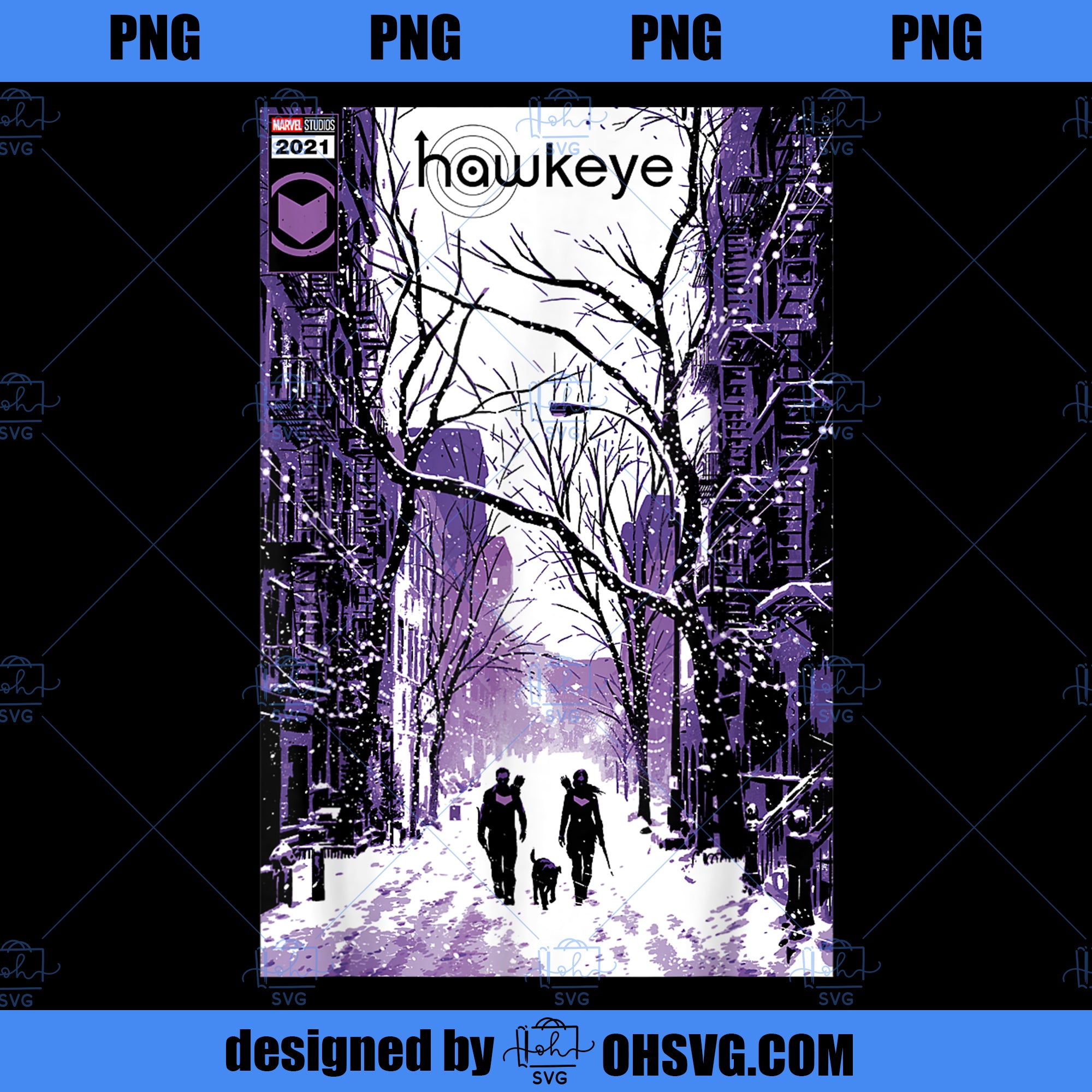 Marvel Hawkeye Disney Plus Group Shot Urban Winter Poster PNG, Marvel PNG, Marvel Hawkeye PNG