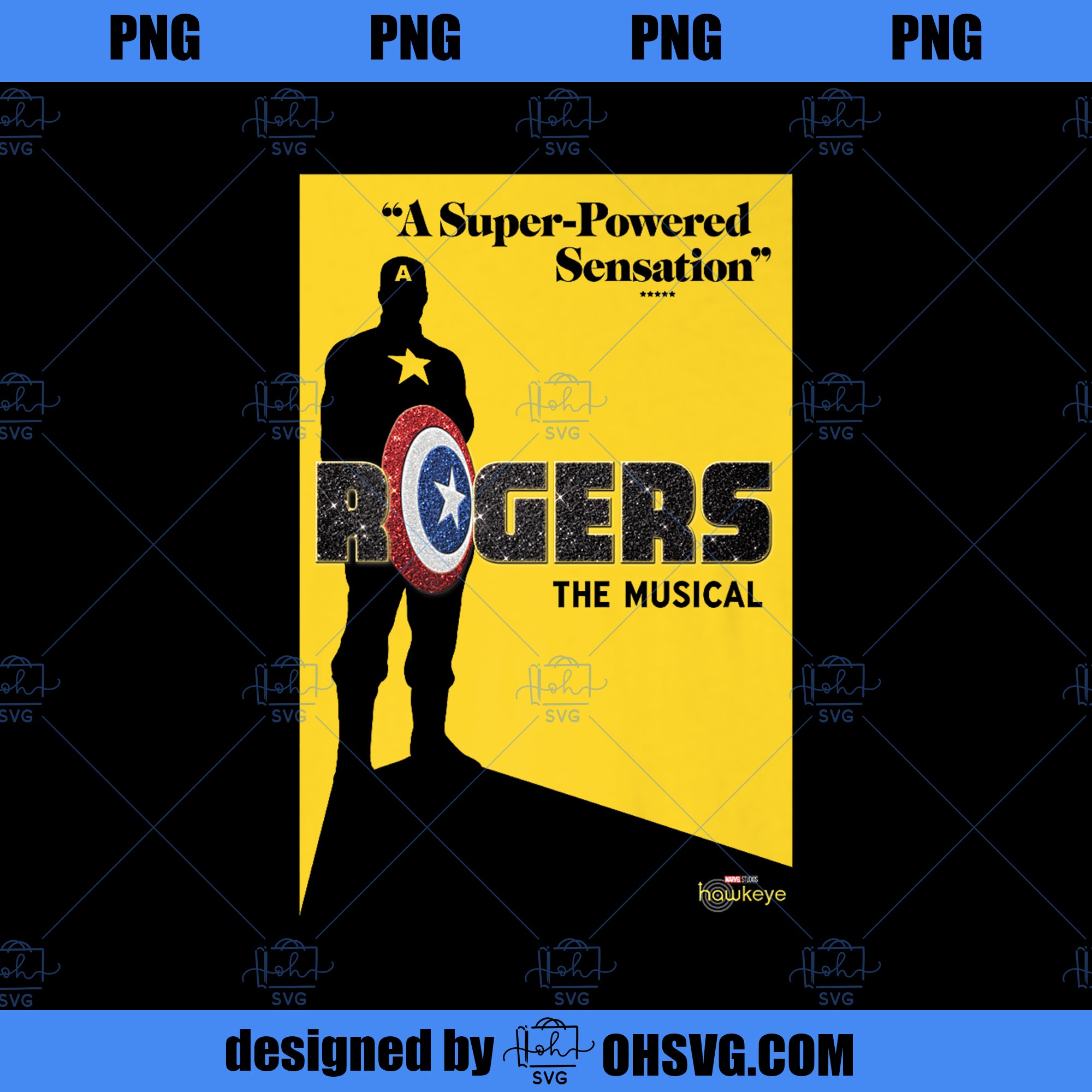 Marvel Hawkeye Rogers The Musical Poster Premium PNG, Marvel PNG, Marvel Hawkeye PNG