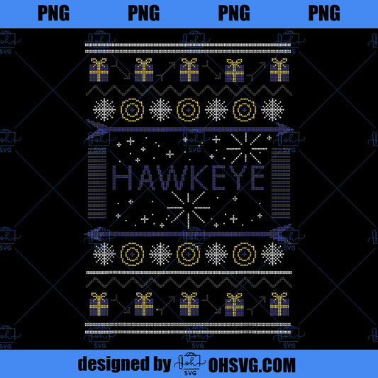 Marvel Hawkeye Ugly Christmas Sweater Holiday PNG, Marvel PNG, Marvel Hawkeye PNG