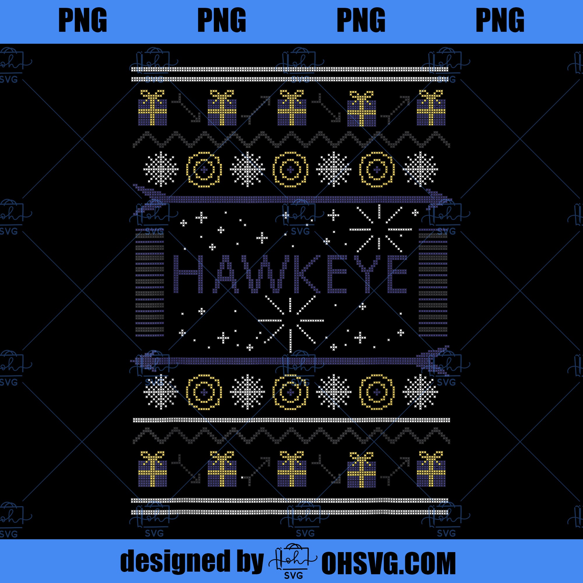 Marvel Hawkeye Ugly Christmas Sweater Holiday PNG, Marvel PNG, Marvel Hawkeye PNG