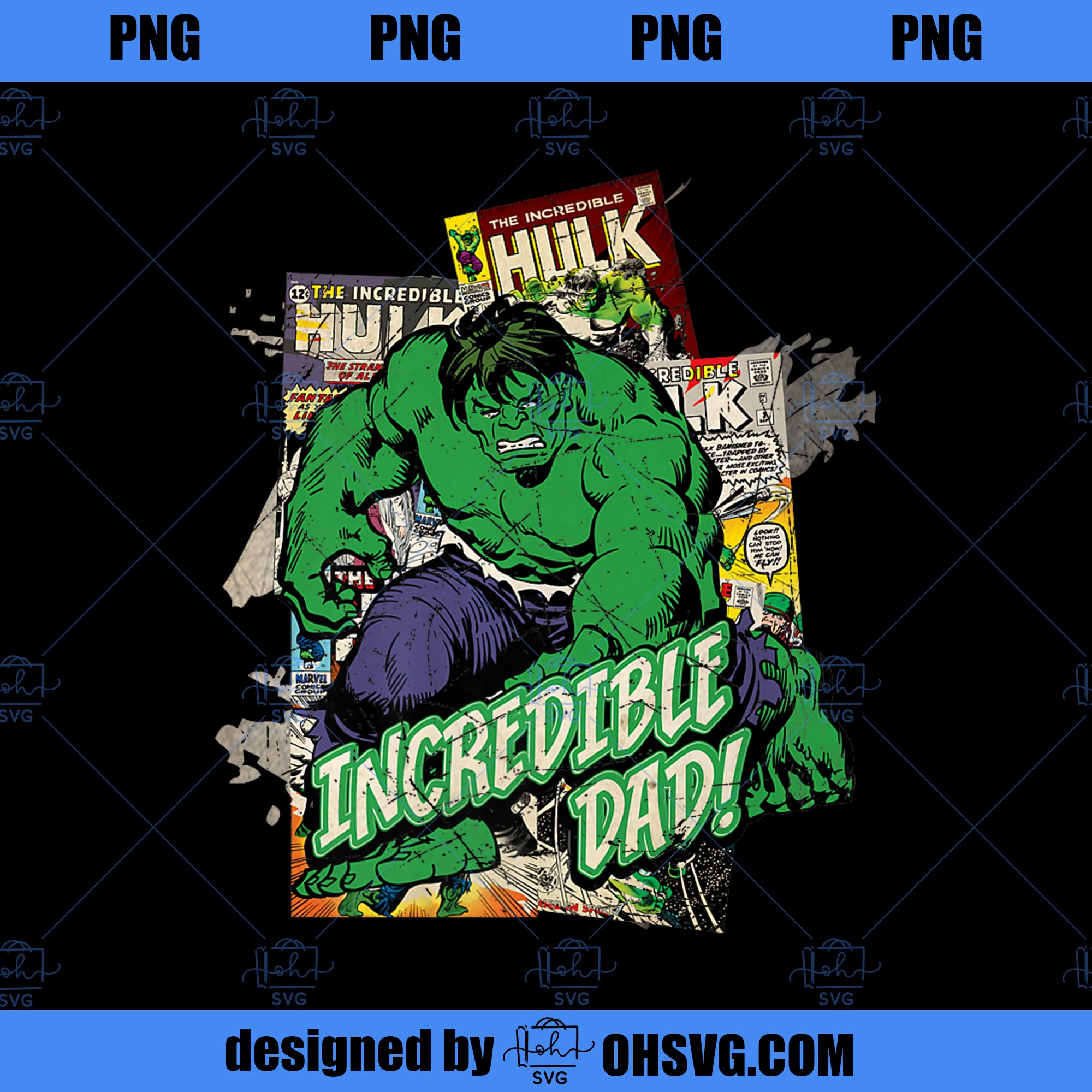 Marvel Hulk Incredible Dad Father s Day Premium PNG, Marvel PNG, Marvel Hulk PNG