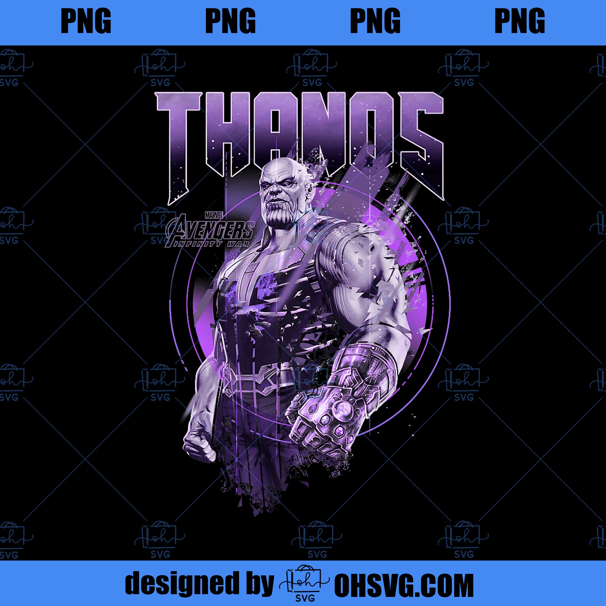 Marvel Infinity War Thanos Purple Distressed Premium Premium PNG, Marvel PNG, Marvel Infinity PNG