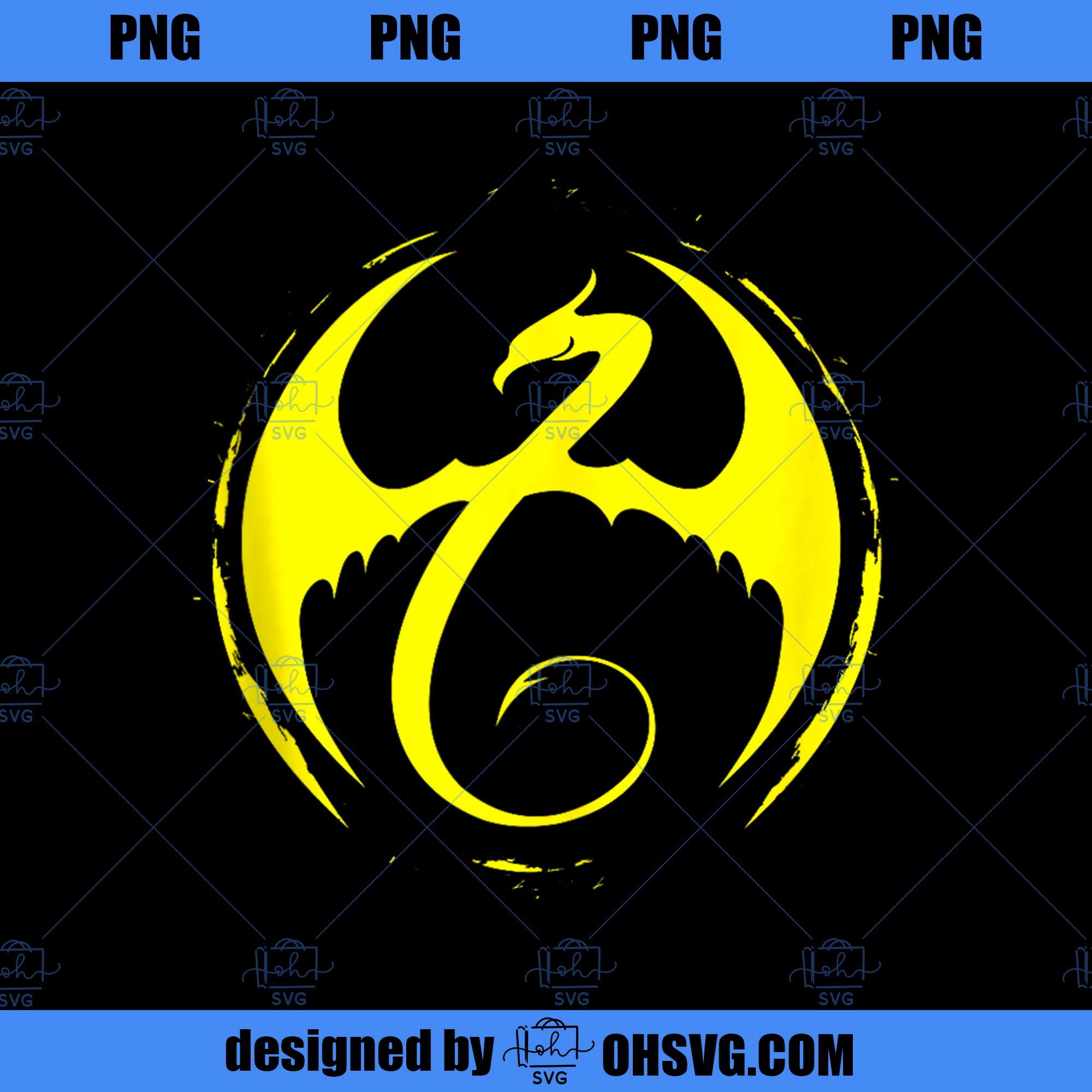 Marvel Iron Fist Dragon Chest Yellow Logo  PNG, Marvel PNG, Marvel Iron PNG