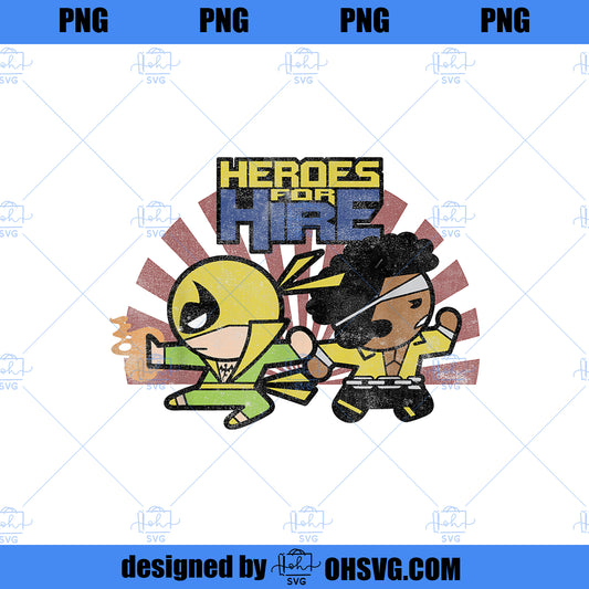 Marvel Kawaii Luke Cage Iron Fist Back2Back Graphic  PNG, Marvel PNG, Marvel Back2Back PNG