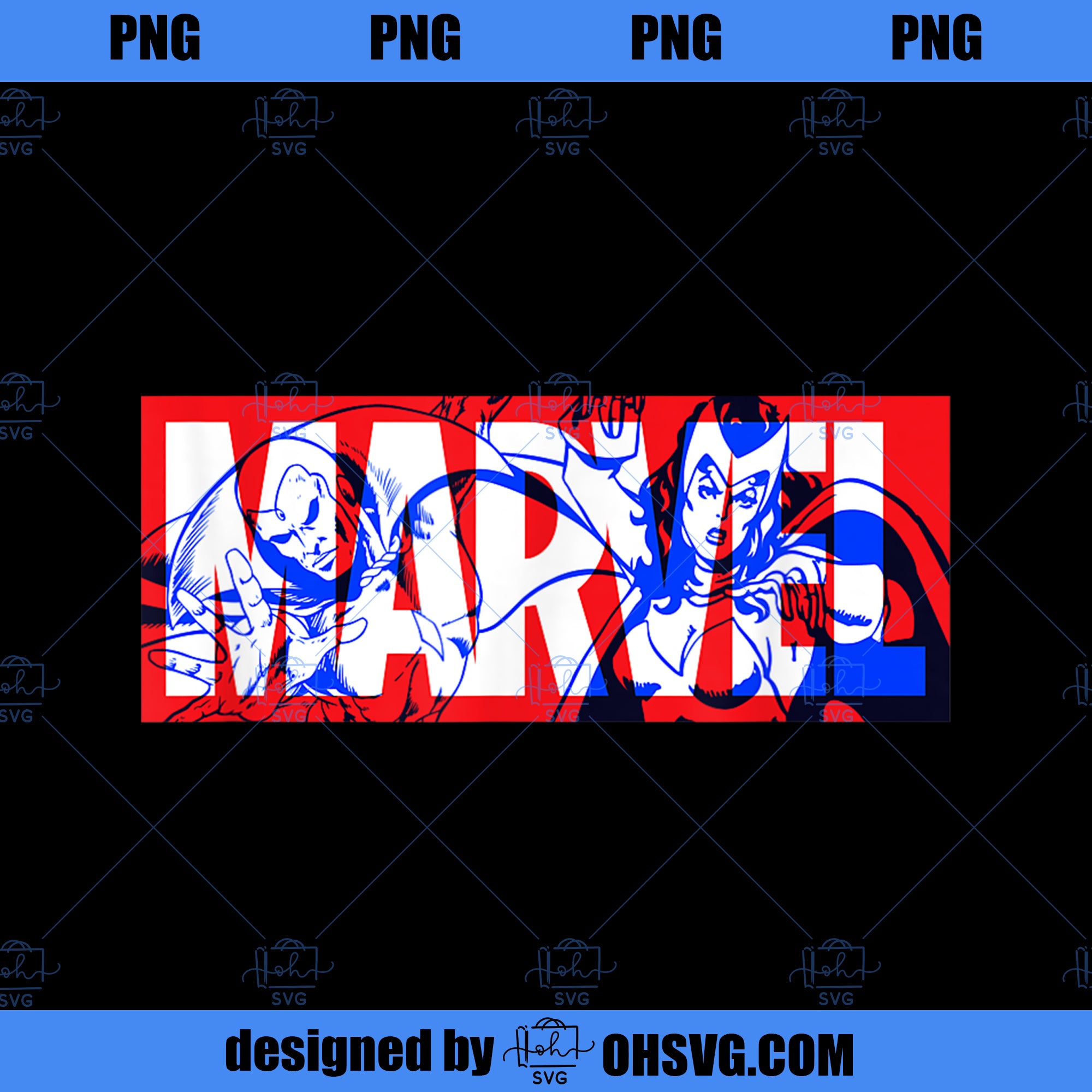 Marvel Logo Vision and The Scarlet Witch Comic Art Avengers PNG, Marvel PNG, Marvel Logo PNG