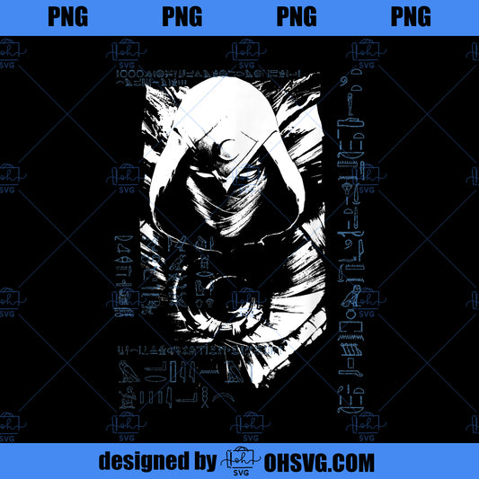 Marvel Moon Knight Grunge Glyph Poster PNG, Marvel PNG, Moon Knight PNG