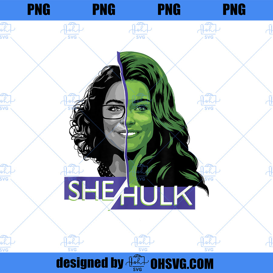 Marvel SheHulk Attorney At Law Split Face Logo PNG, Marvel PNG, Marvel SheHulk PNG