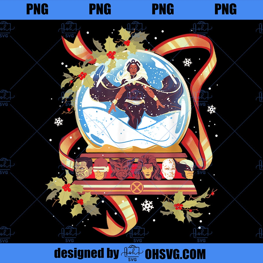 Marvel Storm and the XMen Christmas Holiday Snow Globe PNG, Marvel PNG, Marvel Storm PNG