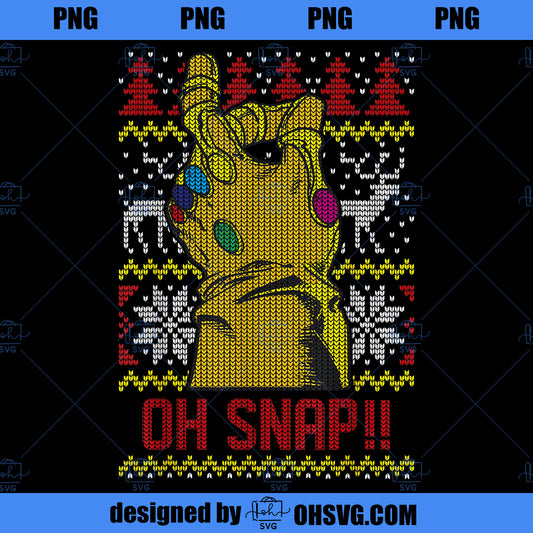 Marvel Thanos Oh Snap Ugly Christmas Sweater PNG, Marvel PNG, Marvel Thanos PNG
