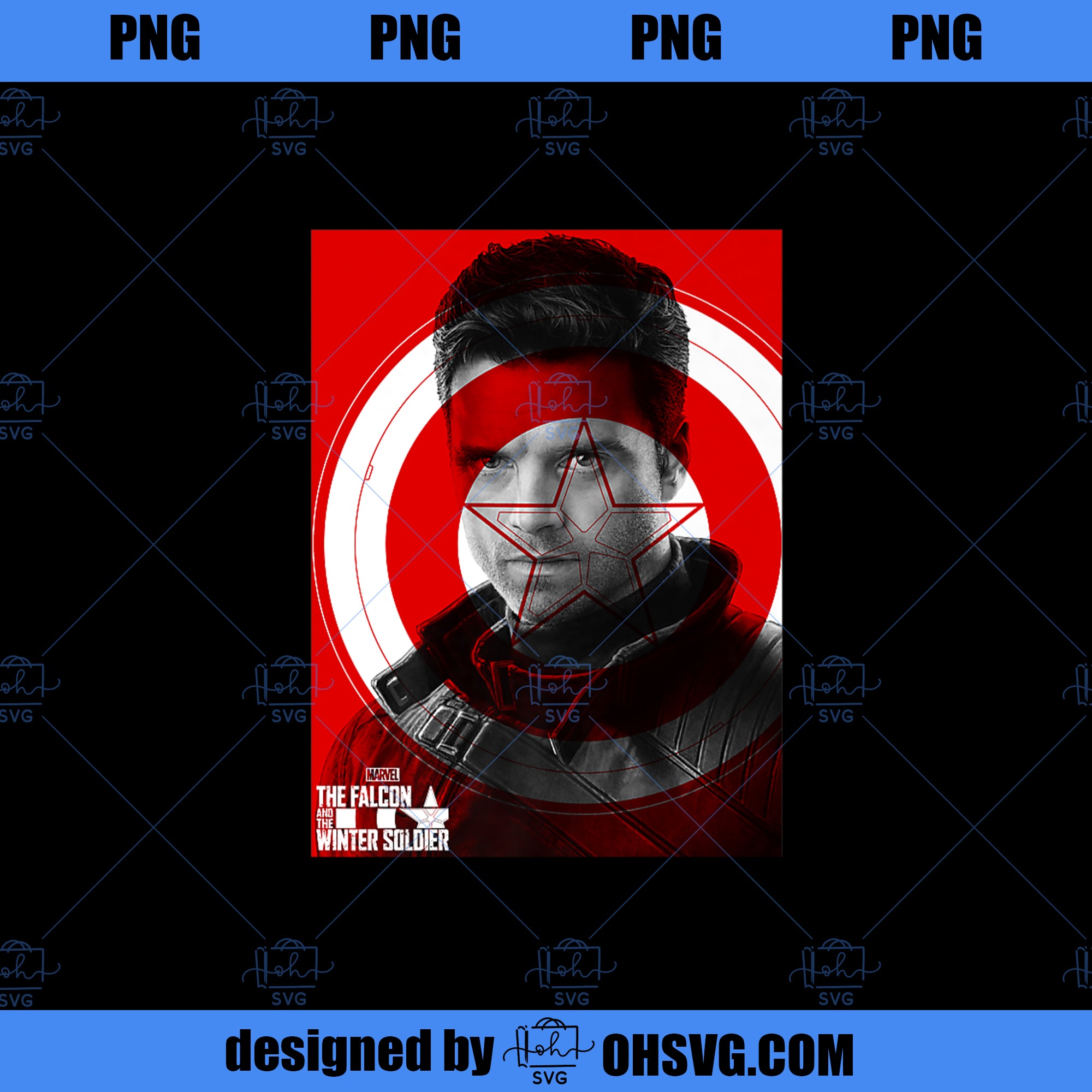 Marvel The Falcon And The Winter Soldier Bucky Shield Poster Premium PNG, Marvel PNG, Marvel The Falcon PNG