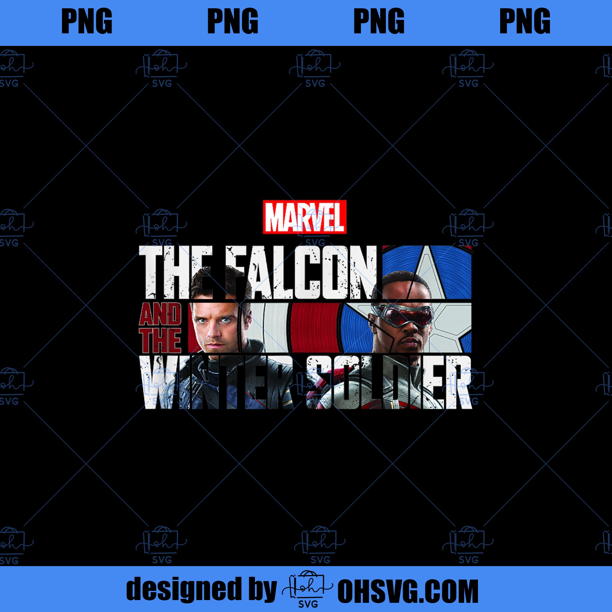 Marvel The Falcon And The Winter Soldier Faces Logo PNG, Marvel PNG, M