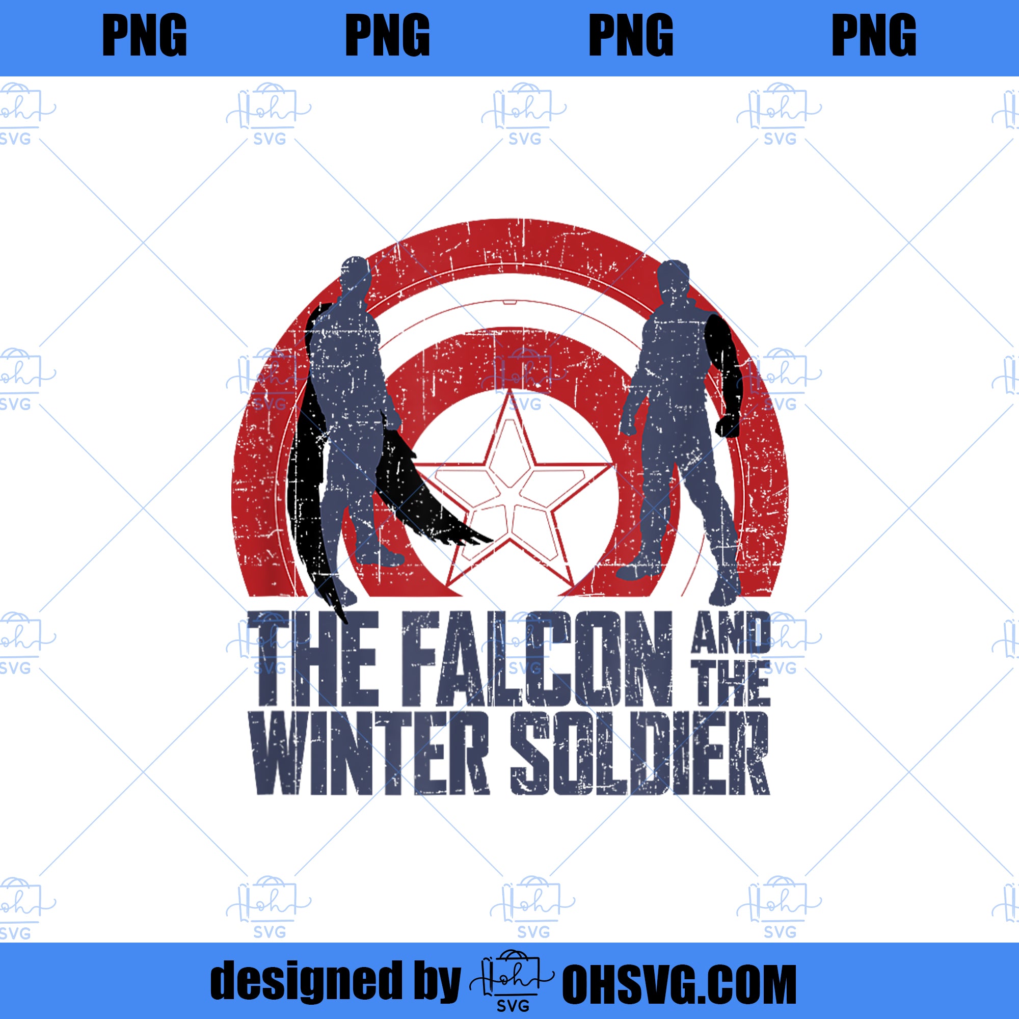 Marvel The Falcon And The Winter Soldier Silhouettes Logo PNG, Marvel PNG, Marvel The Falcon PNG