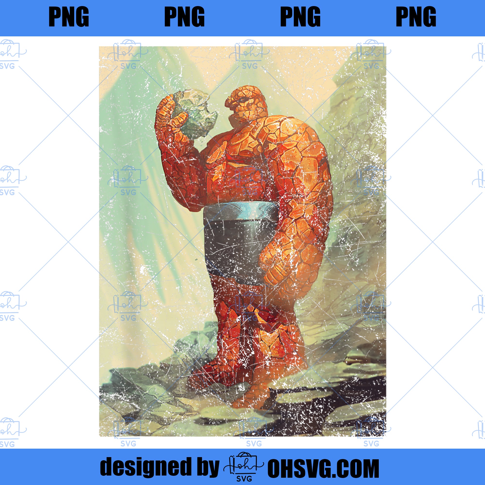 Marvel The Fantastic Four Ben Grimm The Thing Thoughtful PNG, Marvel PNG, Marvel The Fantastic PNG