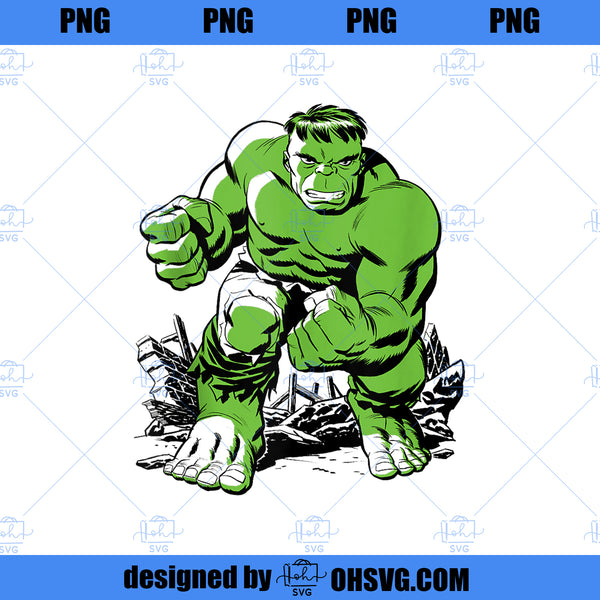 Marvel The Incredible Hulk Retro Comic Art PNG, Marvel PNG,Hulk PNG - ohsvg