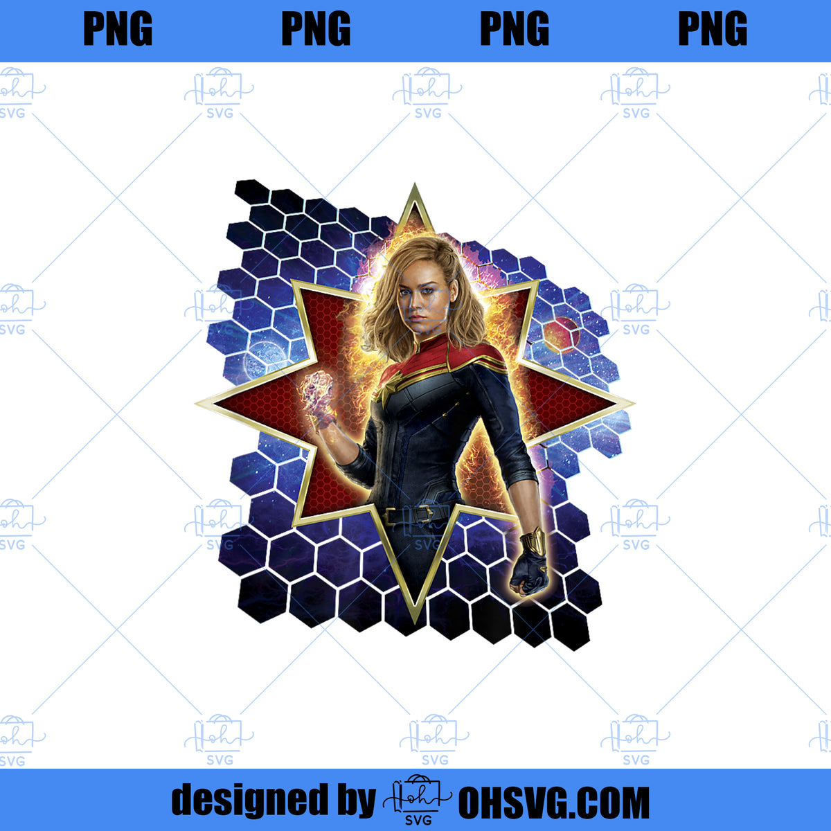 Marvel The Marvels Captain Marvel Cosmic Hero Movie Poster PNG, Marvel ...