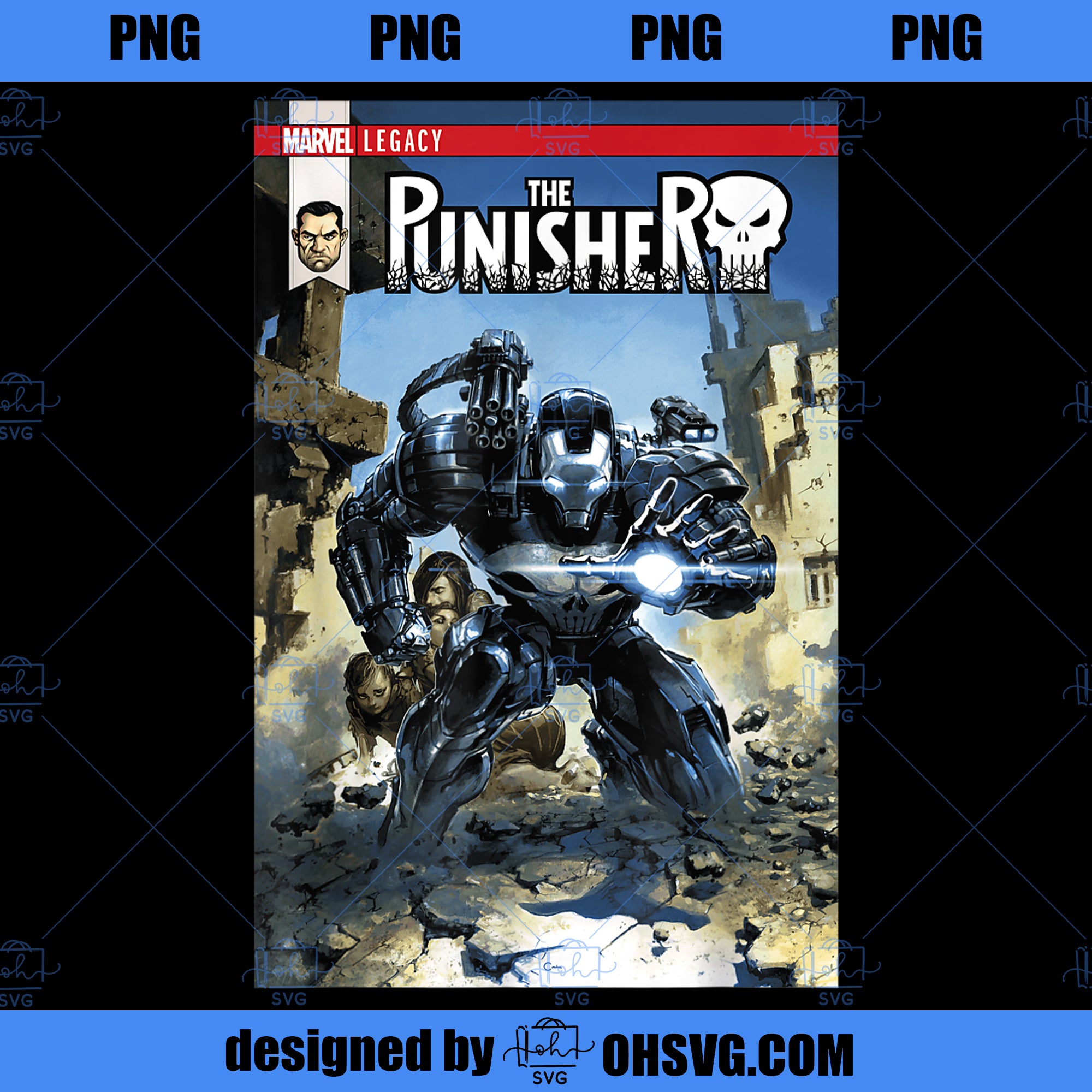 Marvel The Punisher and War Machine Become One Cover  PNG, Marvel PNG, The Punisher PNG