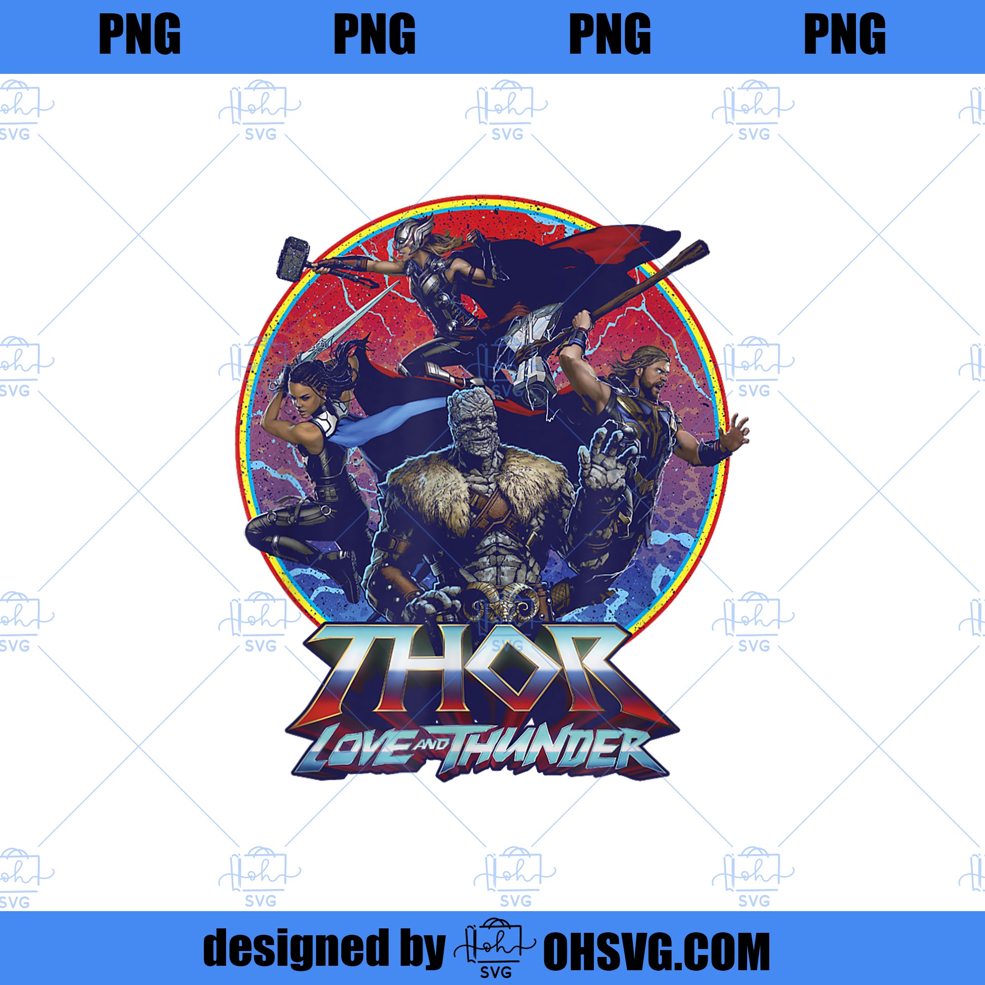 Marvel Thor Love and Thunder Group Poster PNG, Marvel PNG, Marvel Thor PNG