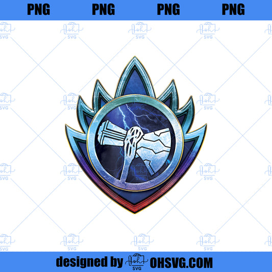 Marvel Thor Love and Thunder Stormbreaker Lightning Badge PNG, Marvel PNG, Marvel Thor PNG