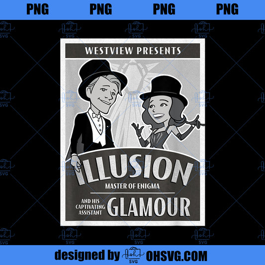 Marvel WandaVision Westview Presents Retro Magician Poster PNG, Marvel PNG, Marvel WandaVision PNG