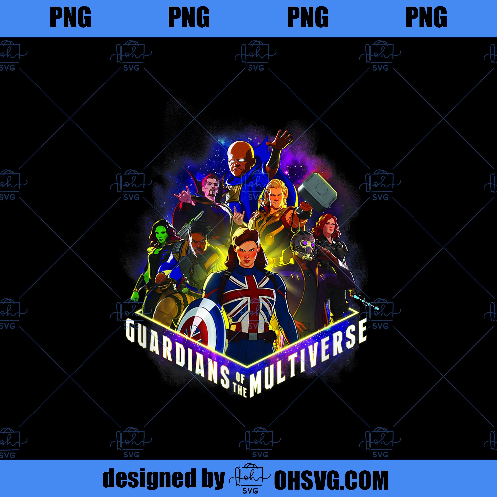 Marvel What If Group Shot Guardians Of The Multiverse Poster PNG, Marv ...