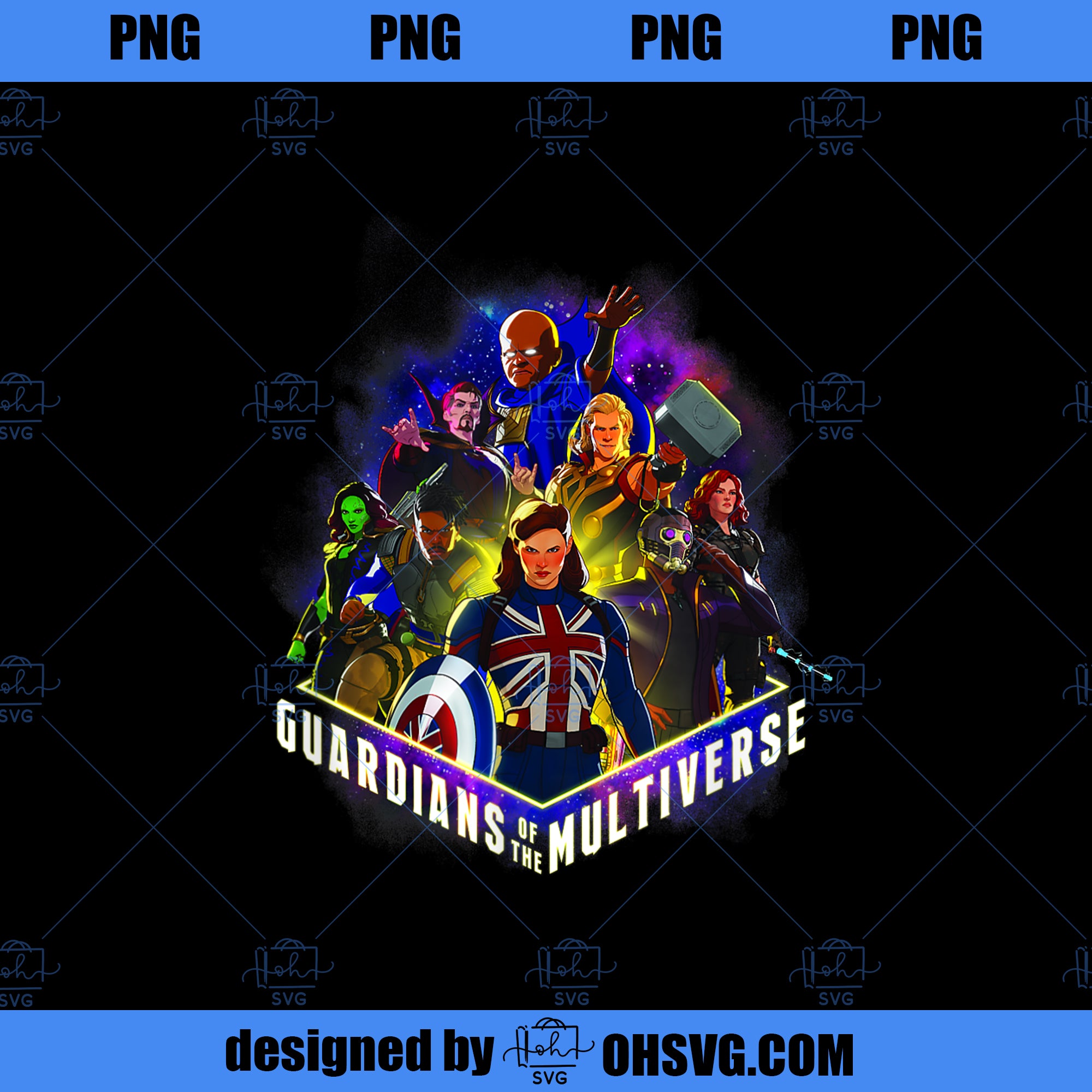 Marvel What If Group Shot Guardians Of The Multiverse Poster PNG, Marvel PNG, Guardians Of The Multiverse PNG