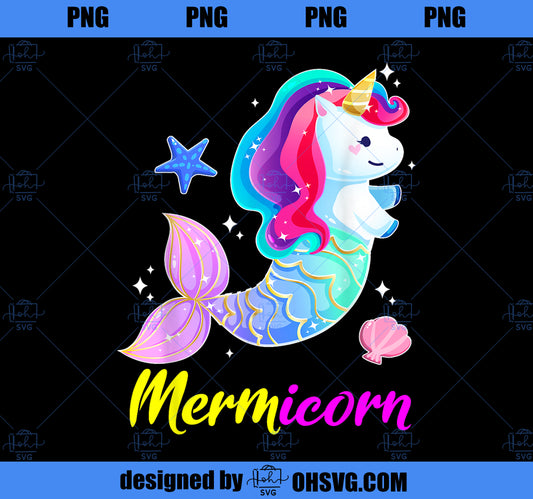 Mermaid Unicorn Magical Squad Mermicorn Gifts for Girls PNG, Magic Unicorn PNG, Unicorn PNG