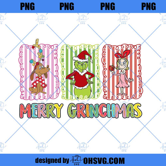 Merry Christmas Green Monster Png, Retro Christmas Friends Png, Preppy Christmas Movie Shirt Design, Merry And Bright Png
