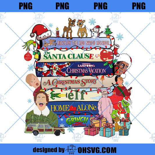 Merry Christmas PNG - Film Collage Tapes VHS 90s Classic Movie Lover Sublimation (Digital Download)