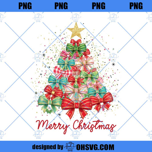 Merry Christmas Png, Preppy Xmas Png, Christmas Tree png, Trendy Christmas Png