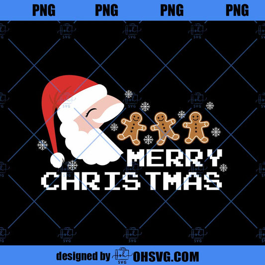 Merry Christmas Santa Pacman PNG, Pacman Santa Claus PNG, Funny Christmas PNG