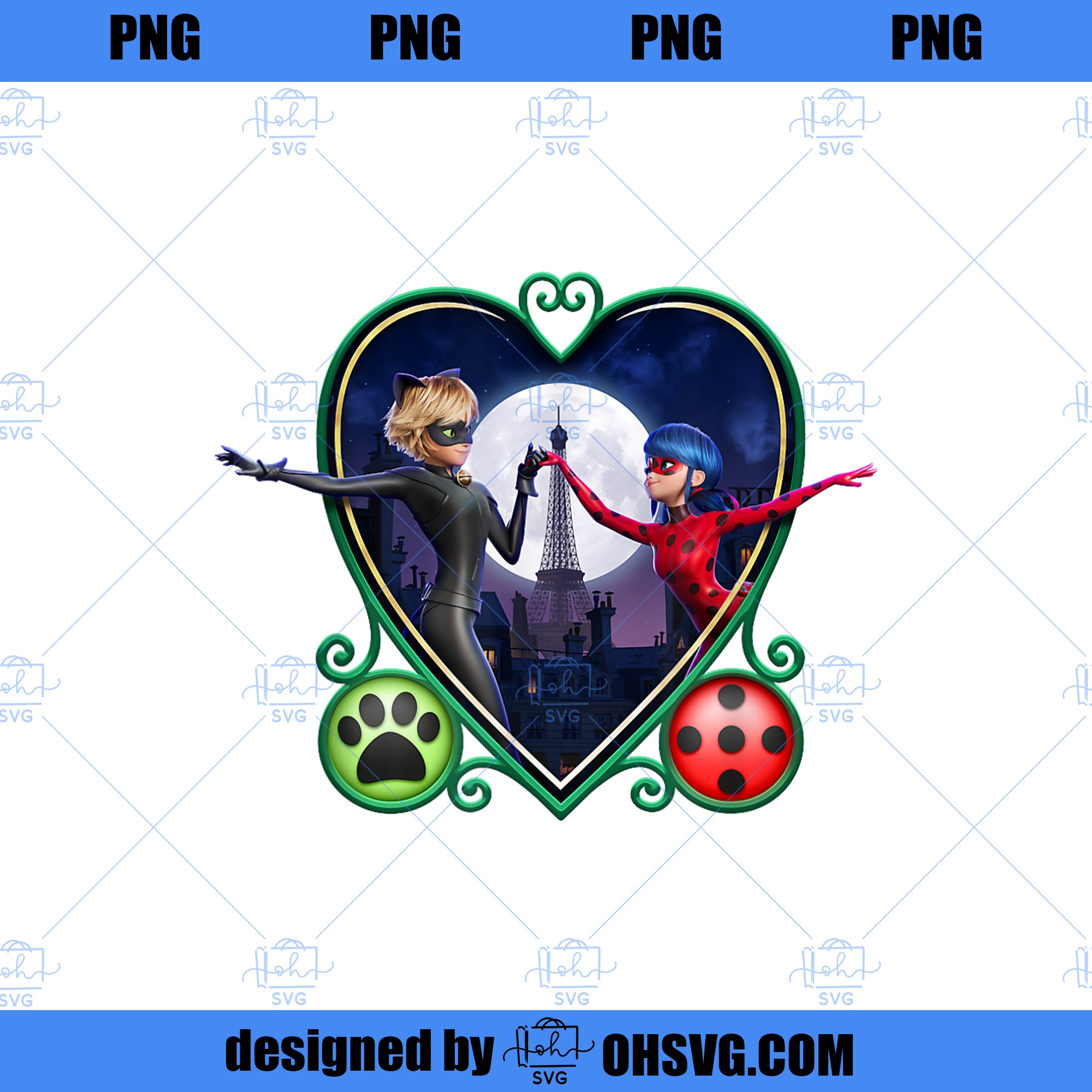 Miraculous Ladybug and Cat Noir The Movie Heart PNG, Movies PNG, Miraculous PNG
