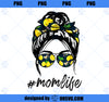 Mom Life s for women yellow lemon Sunglasses Bandana PNG, Mom PNG, Mothers Day PNG