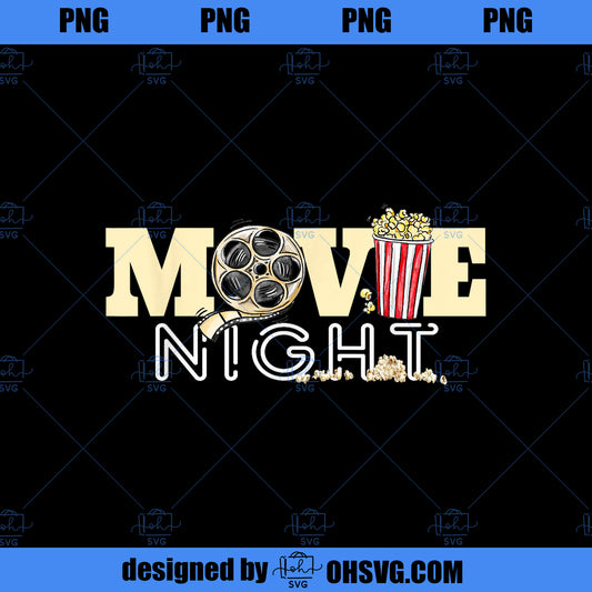 Movie Night Family Movie Nighs Popcorn Tees PNG, Movies PNG, Nighs Popcorn PNG
