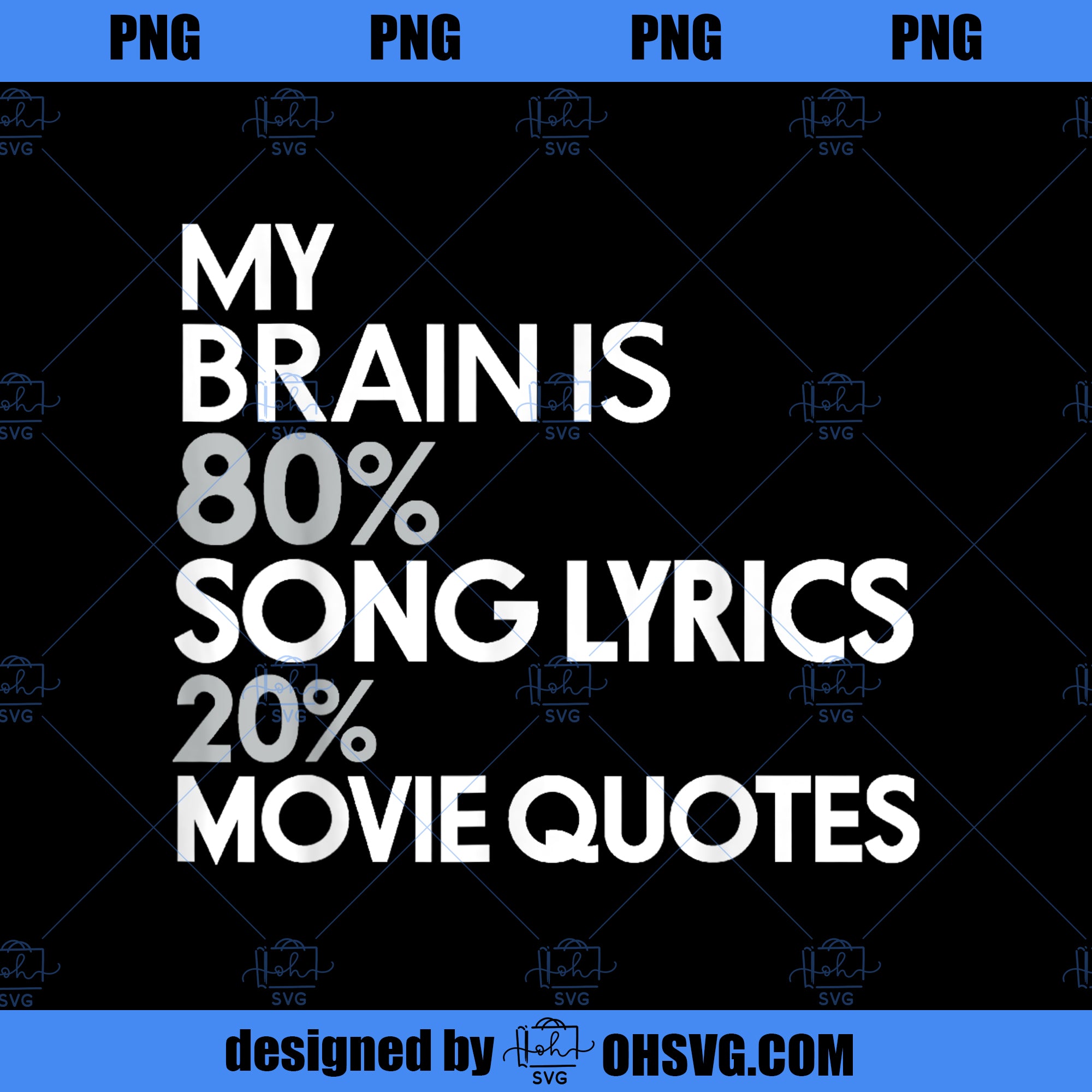 My Brain is 80 Song Lyrics 20 Movie Quotes Funny PNG, Movies PNG, My Brain PNG