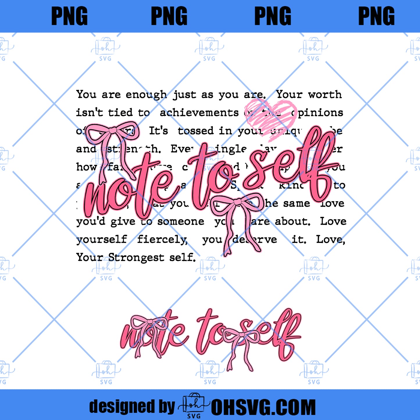 Note To Self PNG, Motivational Mental Health Quote, Positive Graphic