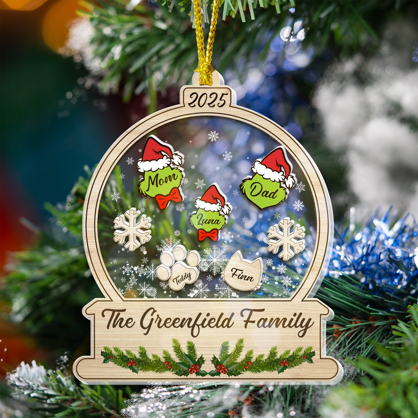 Personalized Family Christmas Ornament Png, Personalized Christmas Ornament, Family Members Ornament, Family Ornament