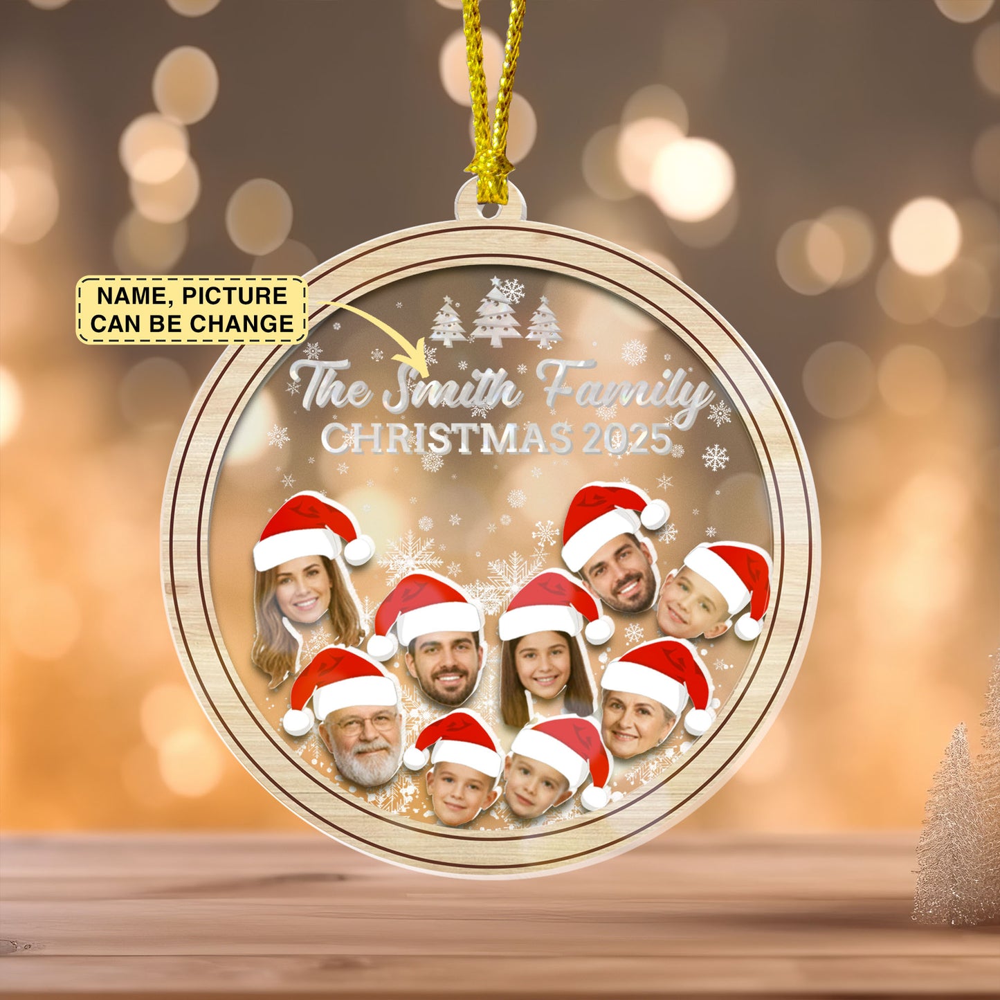 Personalized Family Christmas Shaker Ornament, Custom Family Name Ornament 2024, Gift For Christmas Family, Decor Xmas, Keepsake 2024