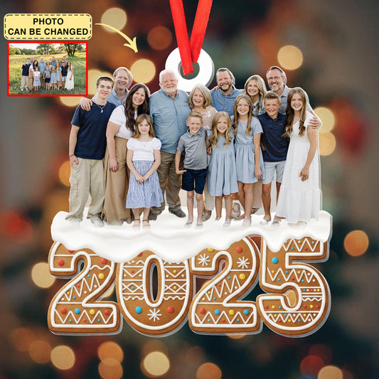 Custom Photo Family Ornament, Personalized Christmas Birthday Gifts For Mom, Dad, Brother, Sister, Kids, Family Keepsake