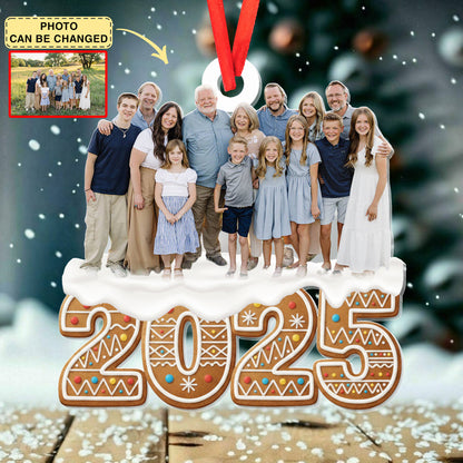 Custom Photo Family Ornament, Personalized Christmas Birthday Gifts For Mom, Dad, Brother, Sister, Kids, Family Keepsake